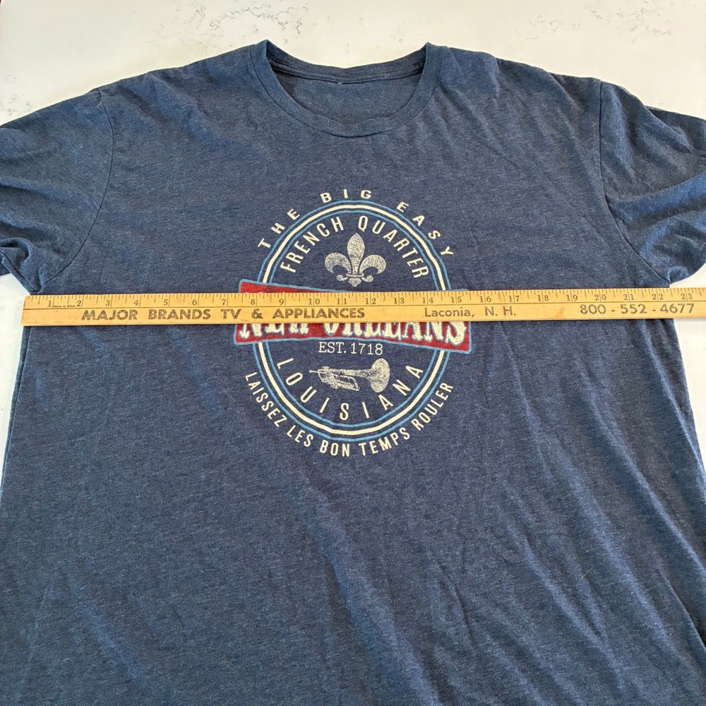 New Orleans French Quarter Graphic Souvenir Tee XL? Fleur De Lis Vtg Style NOLA - Picture 5 of 6